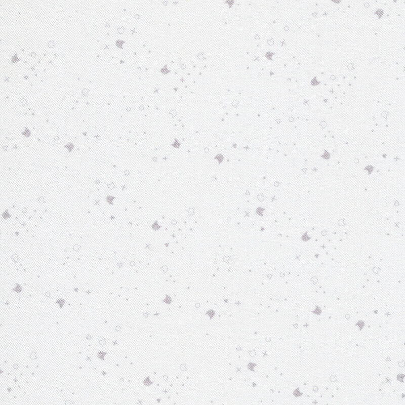 Kitty Litter Grey on White Fabric Yardage