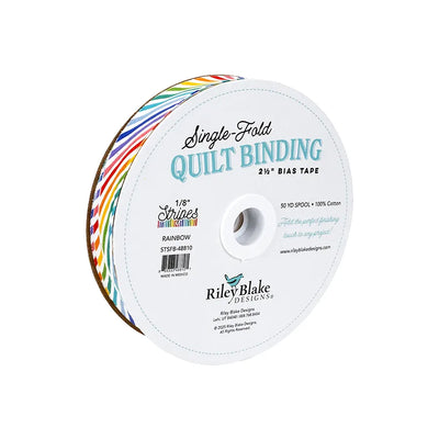 1/8" Stripe Rainbow 2.5" Bias Quilt Binding