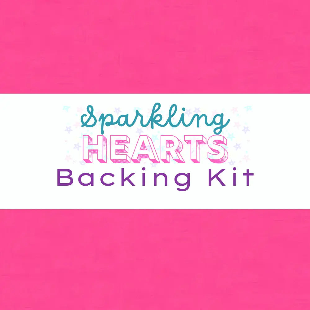 Sparkling Hearts Backing Kit Linen Texture Azalea