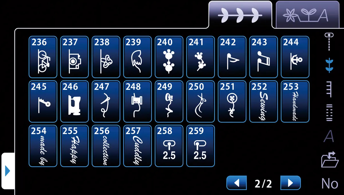 Juki Kirei HZL-NX7 stich patterns