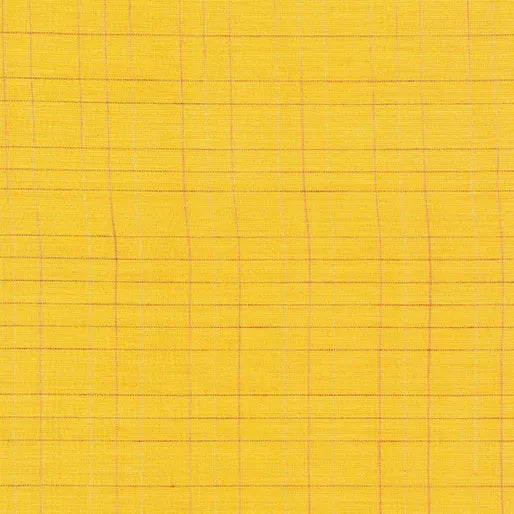 Premium Yarn Dyes Linear Plaid Canary Fabric Yardage