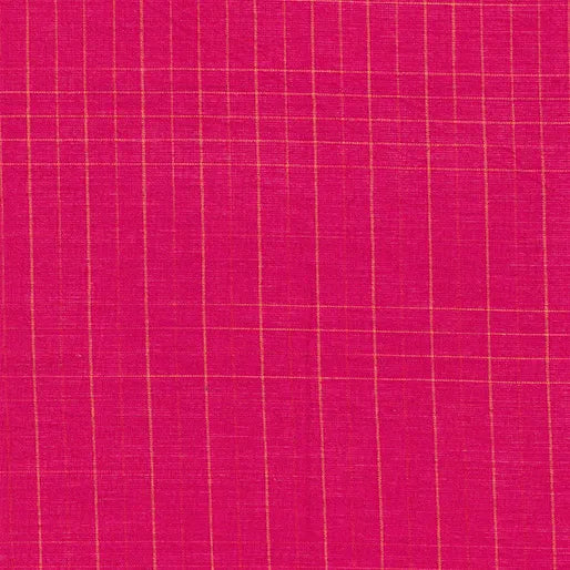Premium Yarn Dyes Linear Plaid Magenta Fabric Yardage