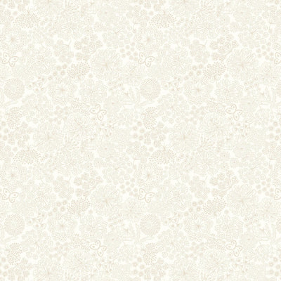 Tiny Tonals Cream on Cream Butterfly Floral Fabric Yardage