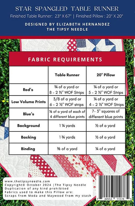 Star Spangled Table Runner - image 2 - quilting supply from Quilted Joy