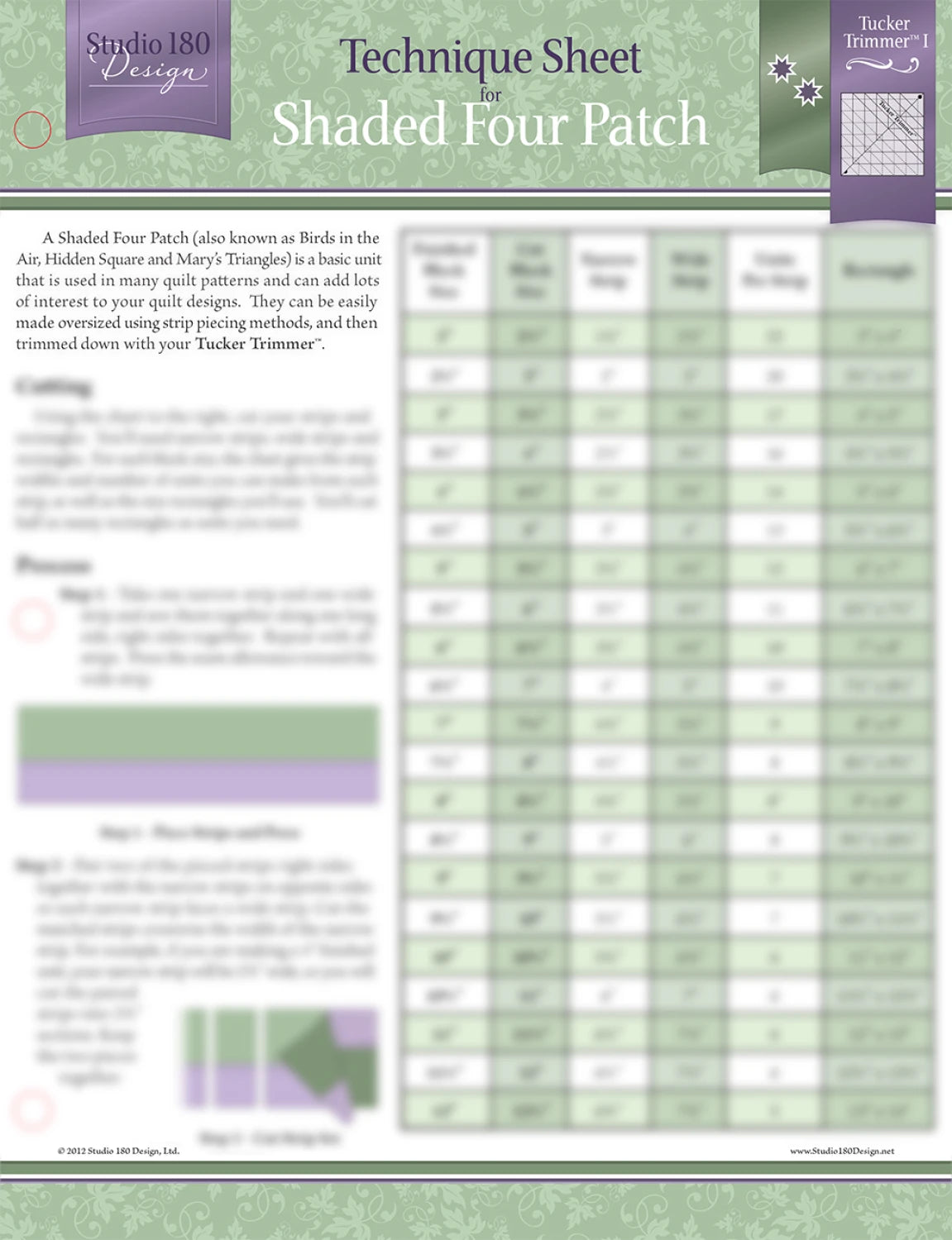 Studio 180 Shaded Four Patch Technique Sheet