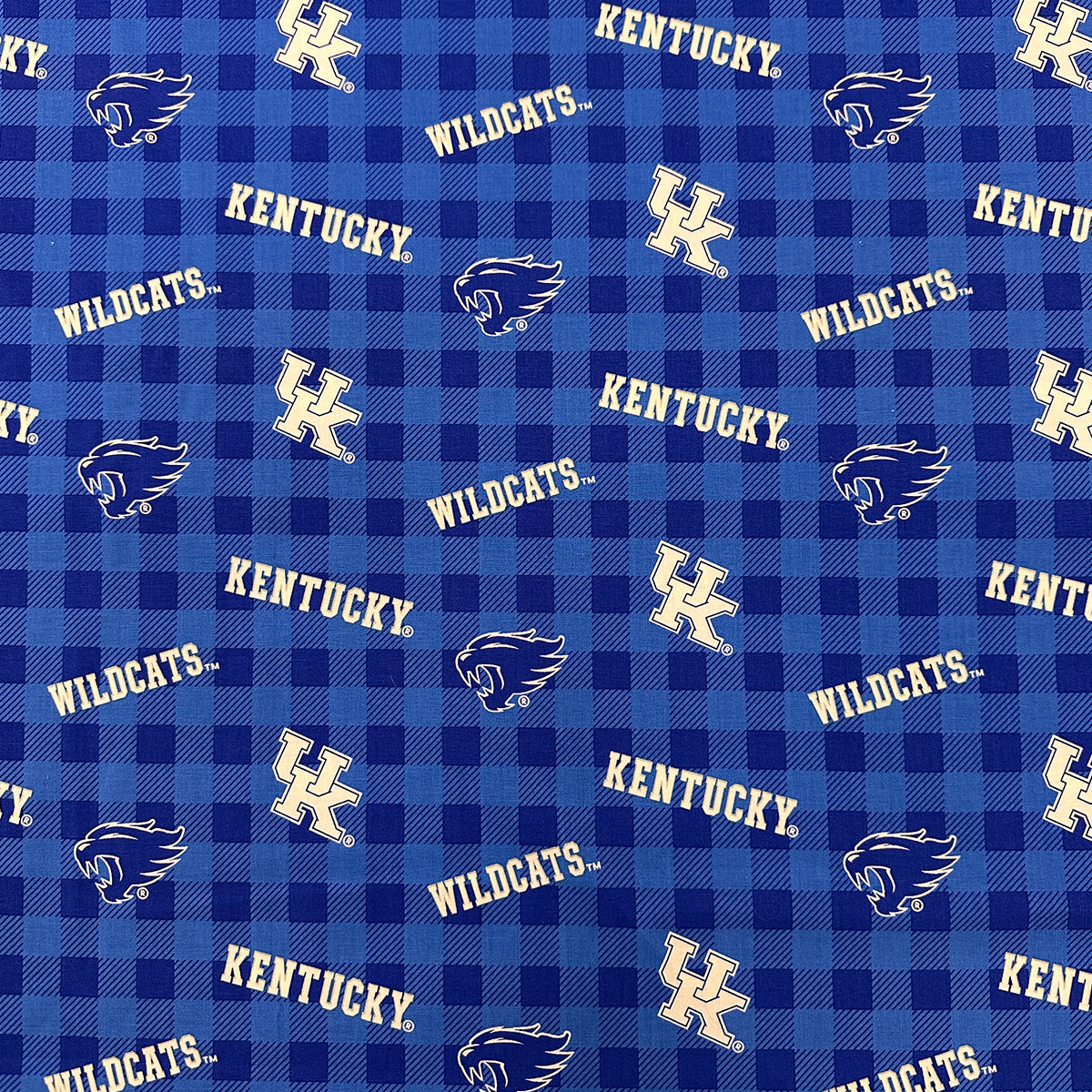 University of Kentucky Buffalo Plaid Fabric Yardage - quilt fabric for sewing and quilting projects
