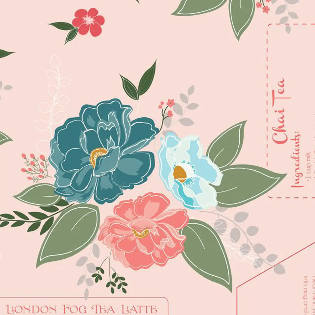 Afternoon Tea Ballerina 108" Wide Quilt Backing Fabric