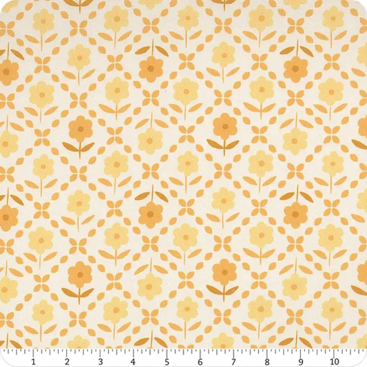 Bee Plaids Marigold Zinnias 108" Wide Quilt Backing Fabric