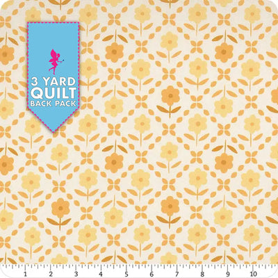 Bee Plaids Marigold Zinnias 108" Wide 3 Yard Quilt Fabric Back Pack