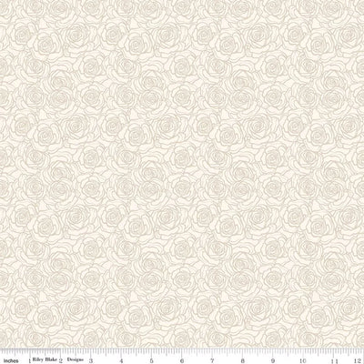 To My Love Cream Tonal Roses 108" Wide 3 Yard Quilt Fabric Back Pack