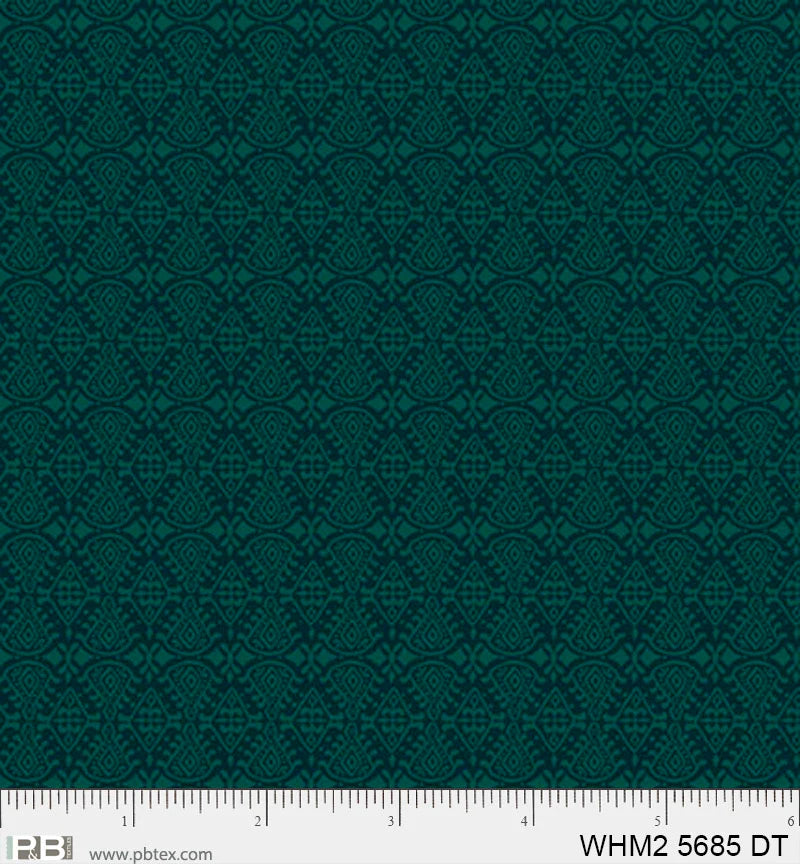 Whimsy II Dark Teal Set Geo Fabric Yardage