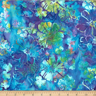 Electric Slide Wisteria Bold Floral Batik Fabric Yardage