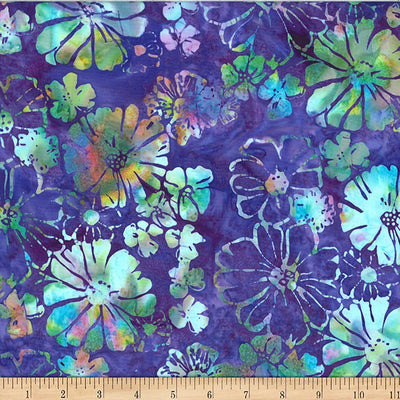 Dandelions at Dusk Wildflower Bold Floral Batik Fabric Yardage