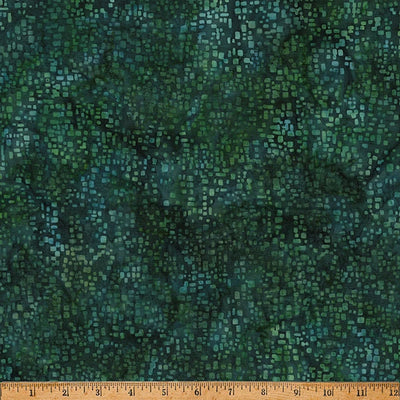 Over the Rainbow Christmas Green Square Blender Batik Fabric Yardage