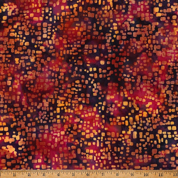 Ember Glow Halloween Squares Batik Fabric Yardage - quilt fabric for sewing and quilting projects