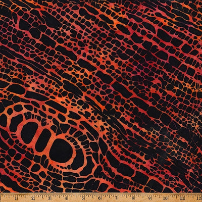 Ember Glow Fire Batik Fabric Yardage