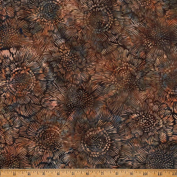 Shoreline Sails nutmeg anemone flowers batik cotton quilting fabric