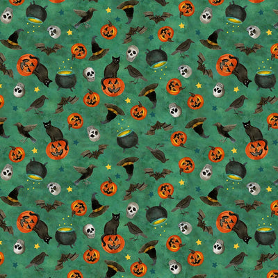 Emerald Hollow Emerald Halloween Toss Fabric Yardage