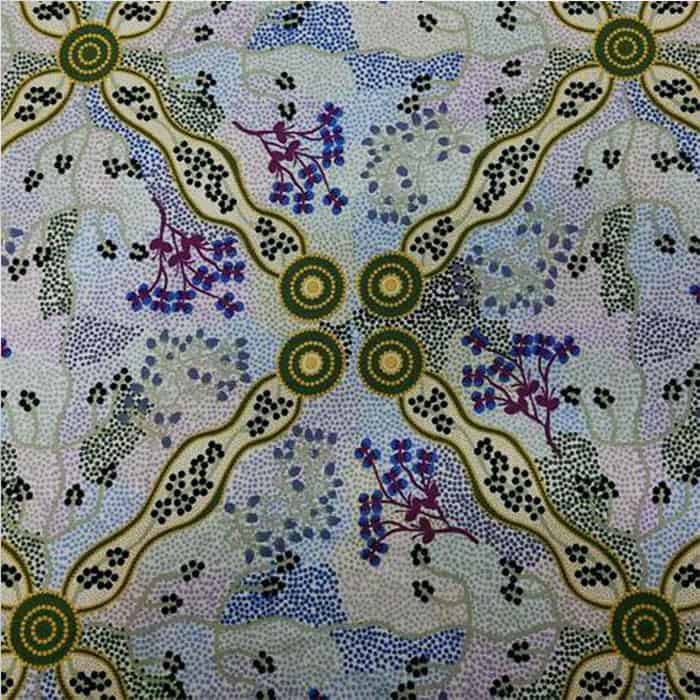 Yuendumu Bush Tomato Ecru Fabric Yardage