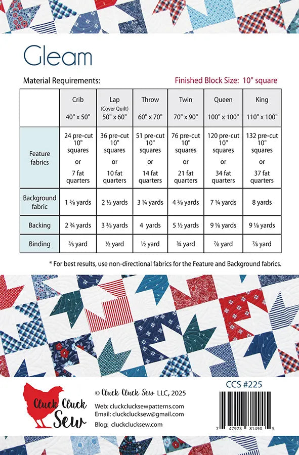 Gleam Quilt Pattern