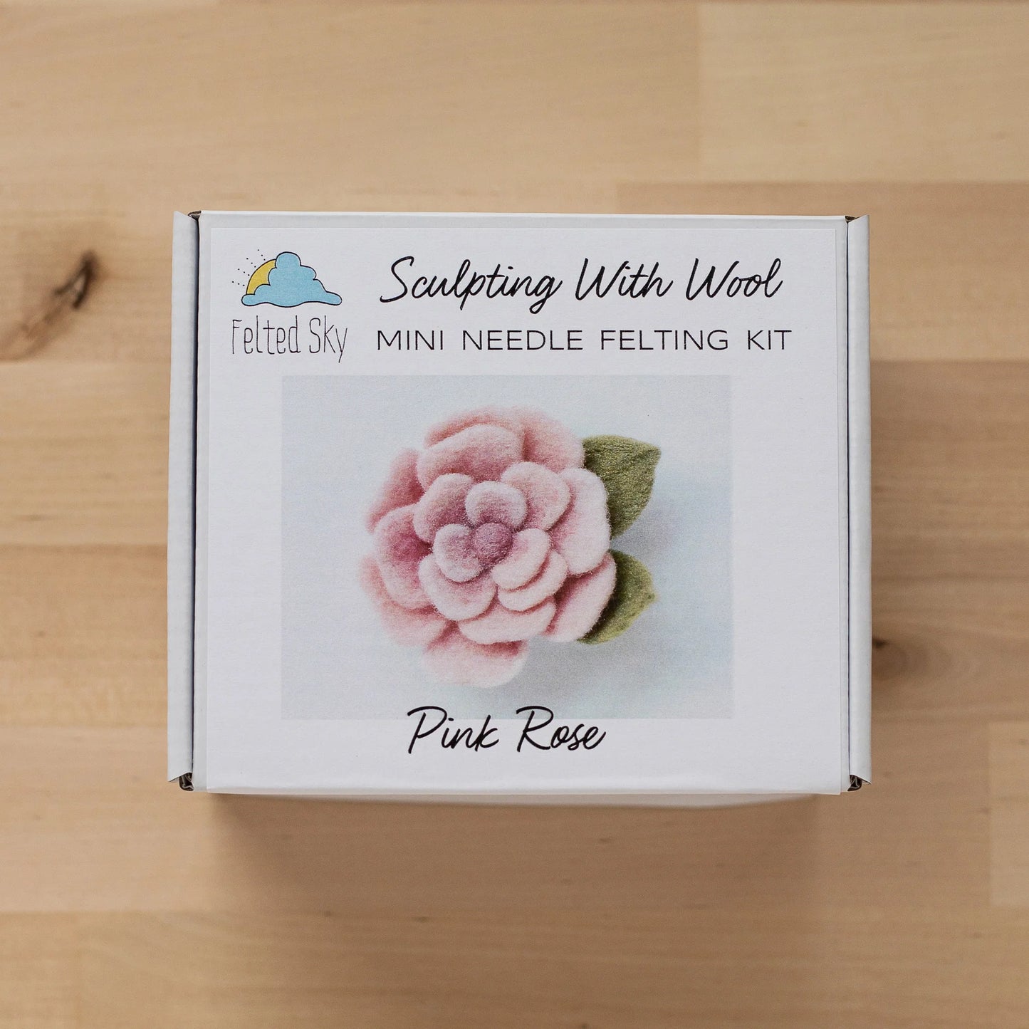 Pink Rose Mini Needle Felting Kit