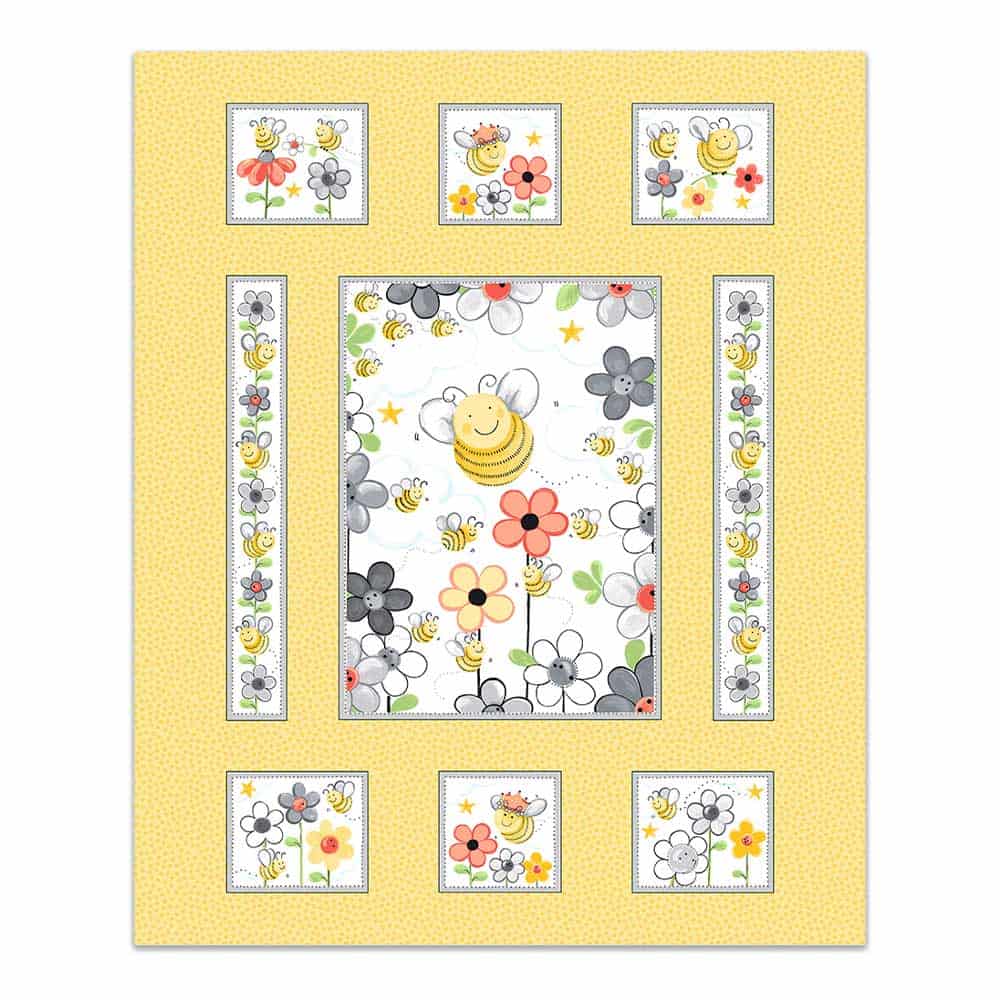 Sweet Bees Quilt Panel