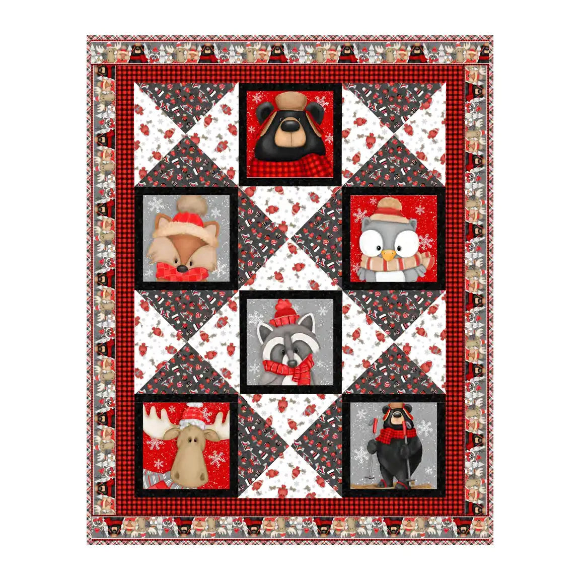 Snowy Friends Throw Quilt Kit