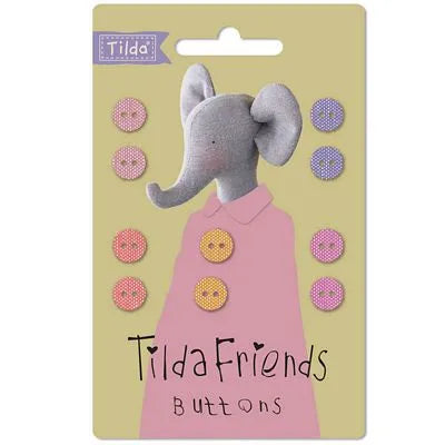 Tilda Friends Chambray Buttons Warm Colors 10pc - quilting supply from Quilted Joy