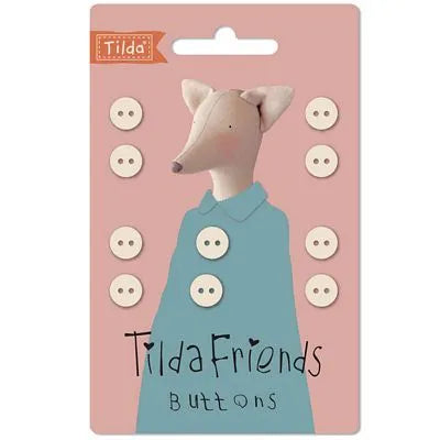 Tilda Friends Cotton Buttons Neutral 10pc - quilting supply from Quilted Joy