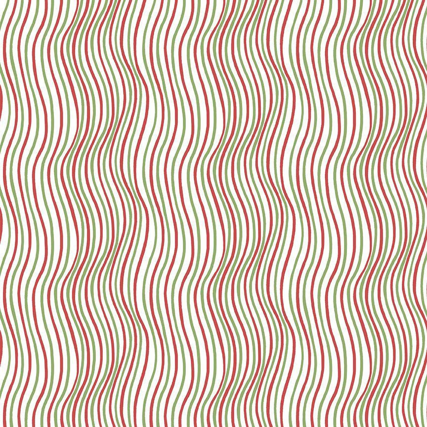 Candy Cane White Stripe Fabric Yardage