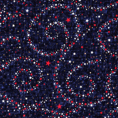 USA Stars Navy 108" Wide Quilt Backing Fabric
