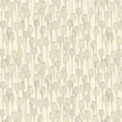 Poppy Dreams Digital Poppy Buds Cream Fabric Yardage