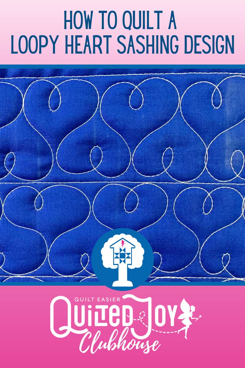 How to Quilt a Loopy Hearts Sashing Design