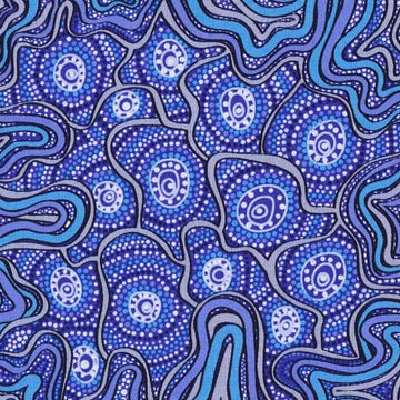 Wildflowers After Rain Blue Fabric Yardage
