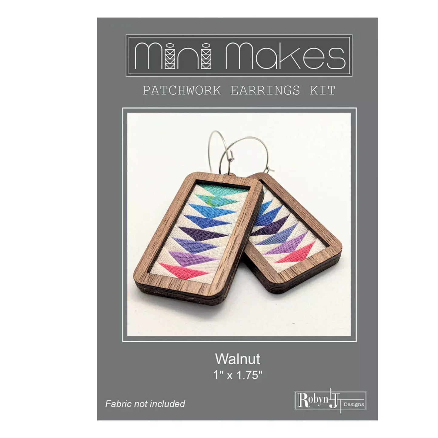 Rectangle Earring Kit and Pattern in Walnut