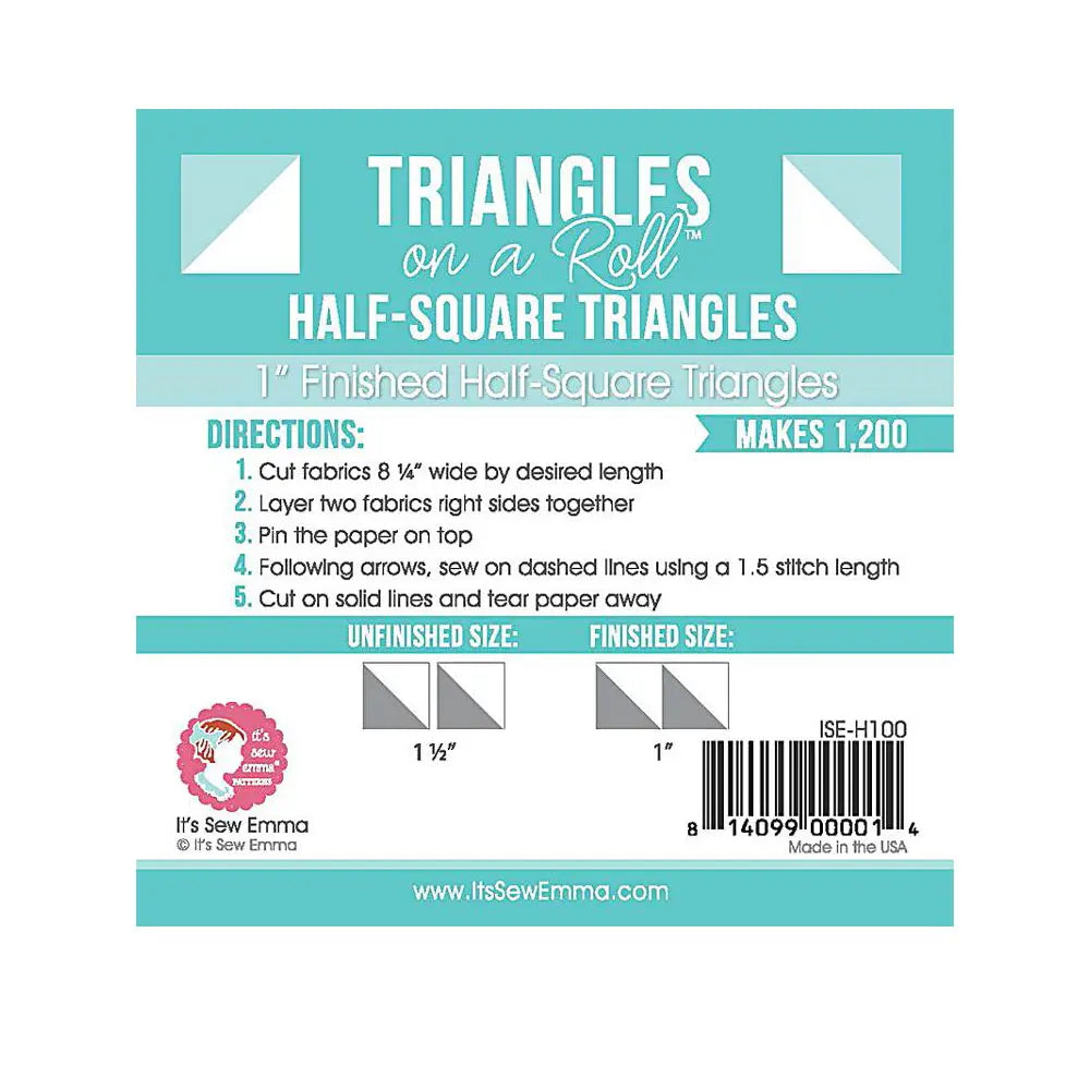 1" Half Square Triangles on a Roll