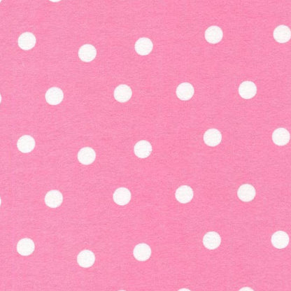 Dots Pink Flannel Fabric Yardage