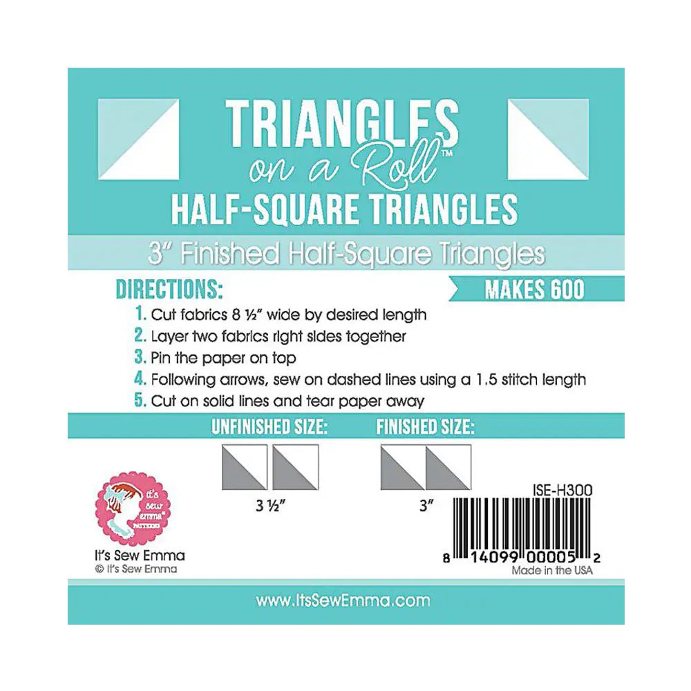 3" Half Square Triangles on a Roll