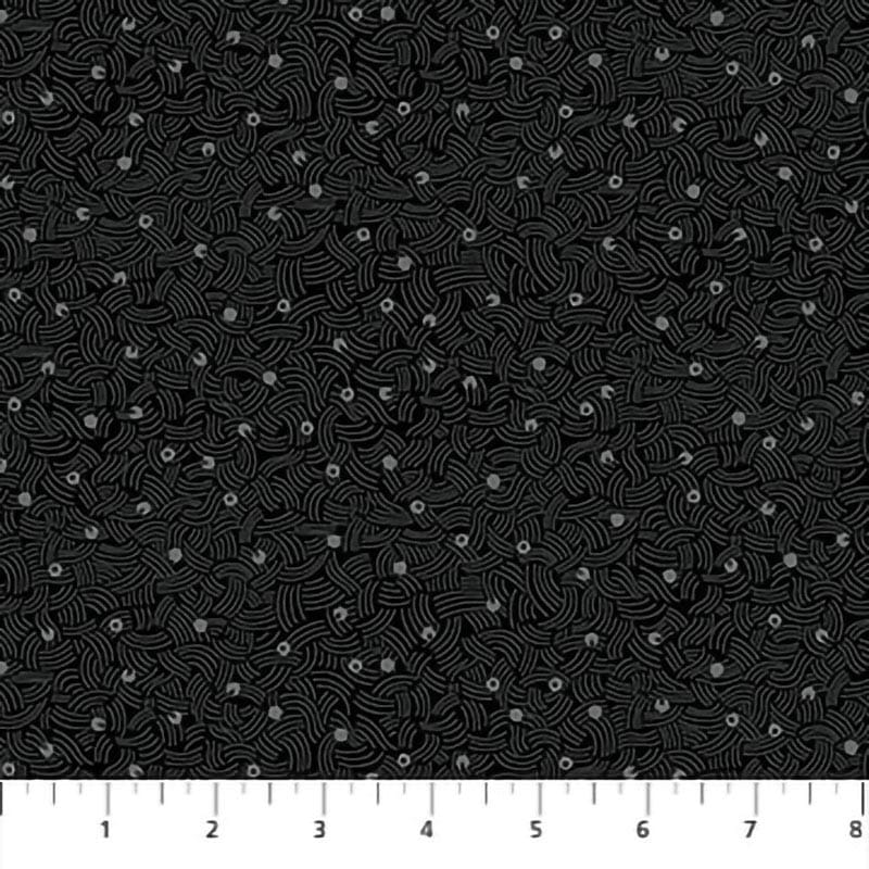 Elements Air in Black Fabric Yardage