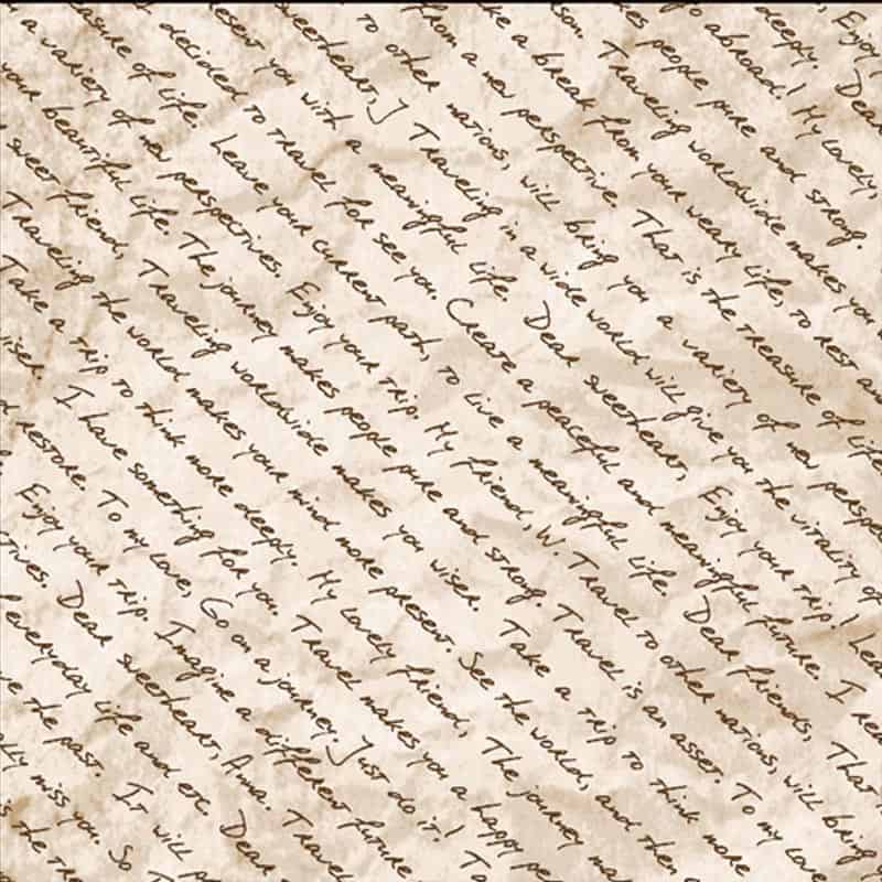 Dear Friends Light Tan Diagonal Words Fabric Yardage