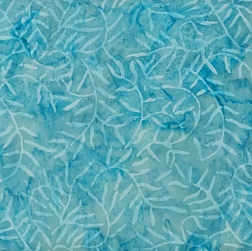 Artist's Palette Aqua Branches Batik Fabric Yardage