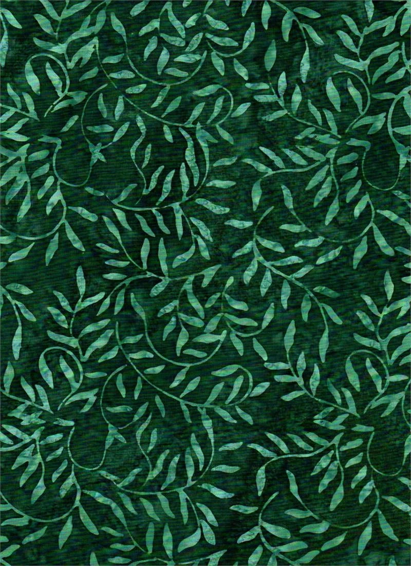 Artis's Palette Green Branches Batik Fabric Yardage