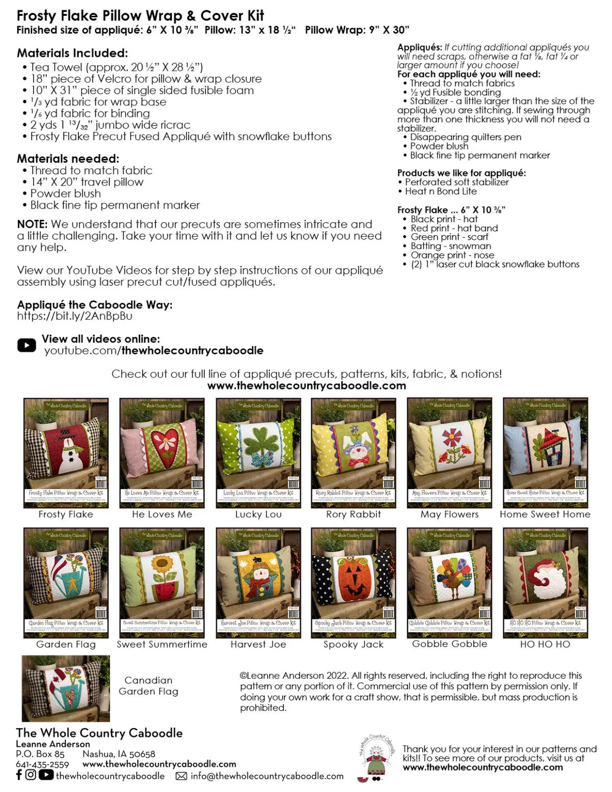 Ho Ho Ho Pillow Wrap & Cover Kit by The Whole Country Caboodle