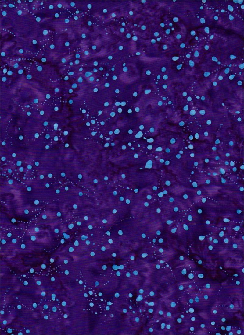 Jewels of the Islands Purple Dots Batik Fabric Yardage