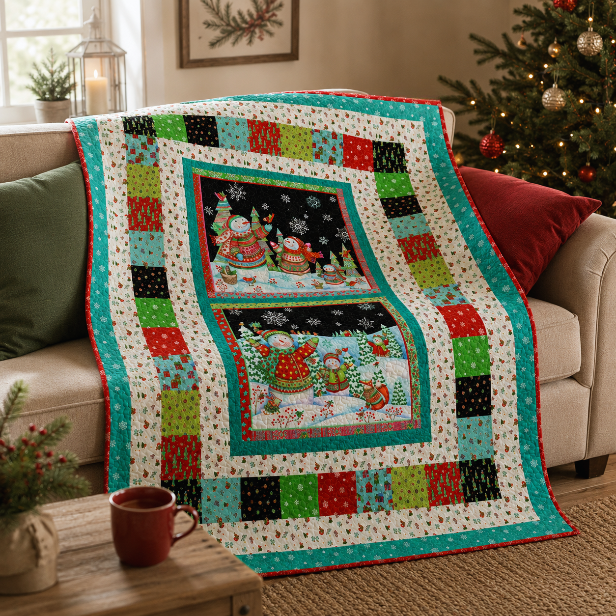 Snowman Party Quilt Kit - image 1 - complete quilt kit with fabric and instructions