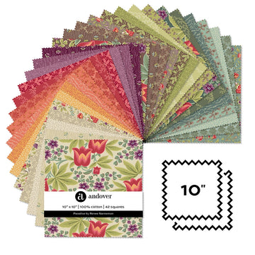 Paradise batik 10 inch precut squares fabric bundle