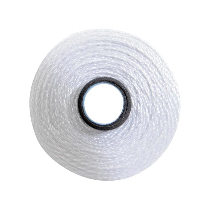 Image of Magna Glide White M sized pre-wound bobbin