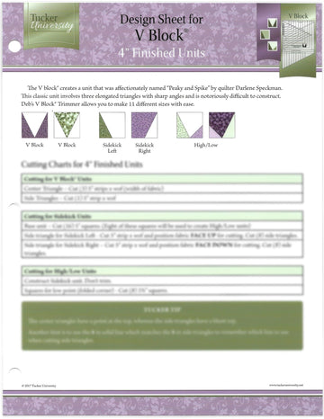 Tucker University-V Block Design Sheet
