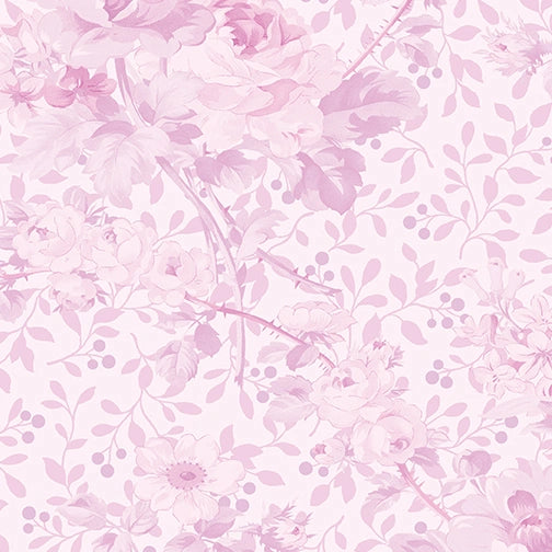 Rose Whispers Pink Rose Garden 108" Wide 3 Yard Quilt Fabric Back Pack