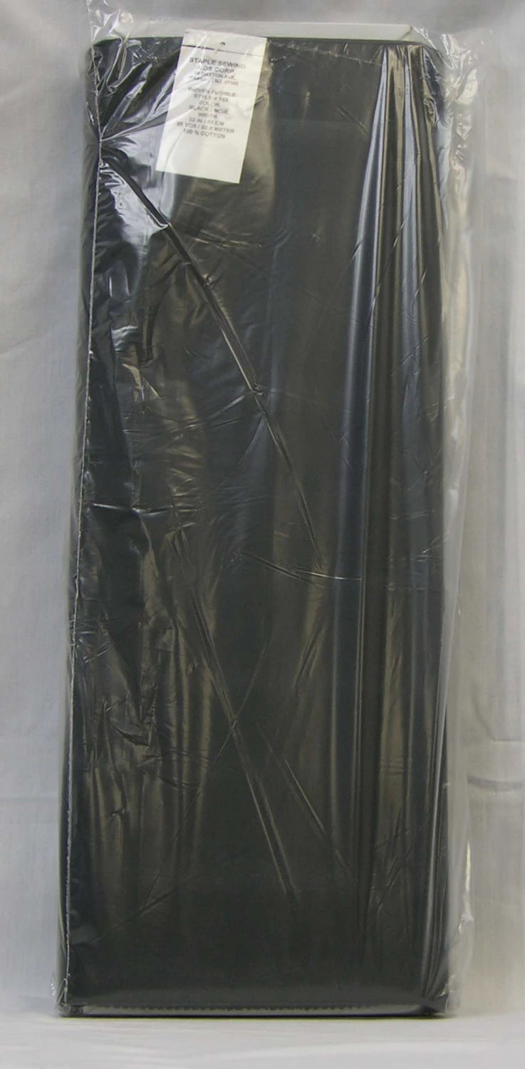 A 22-inch black woven fusible from Checker Distributor, rectangular and wrapped in clear plastic with a white label at the top, displayed against a plain light background.